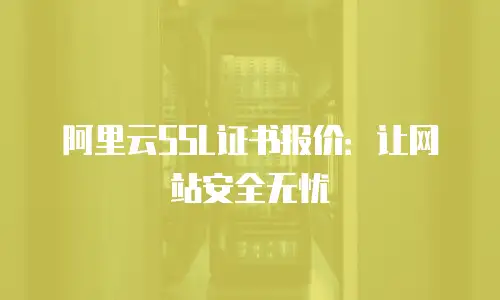 阿里云SSL证书报价：让网站安全无忧