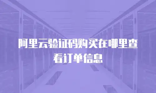阿里云验证码购买在哪里查看订单信息