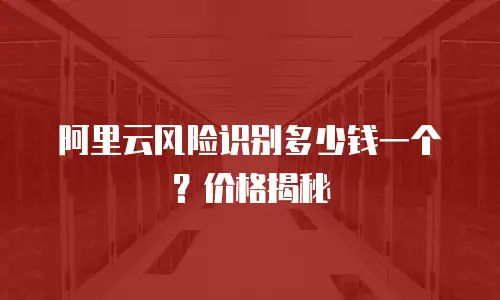 阿里云风险识别多少钱一个？价格揭秘