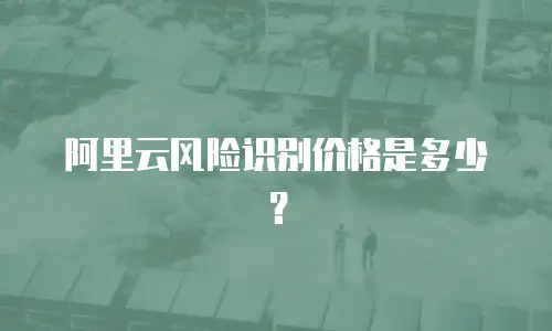 阿里云风险识别价格是多少？