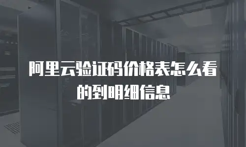 阿里云验证码价格表怎么看的到明细信息