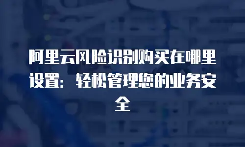 阿里云风险识别购买在哪里设置：轻松管理您的业务安全