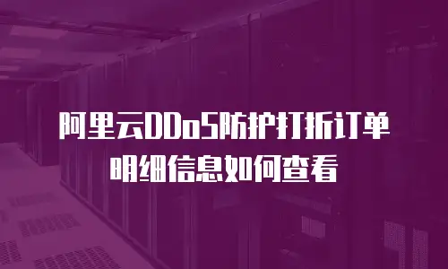 阿里云DDoS防护打折订单明细信息如何查看