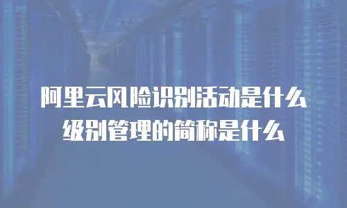 阿里云风险识别活动是什么级别管理的简称是什么