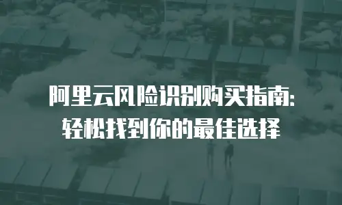阿里云风险识别购买指南：轻松找到你的最佳选择