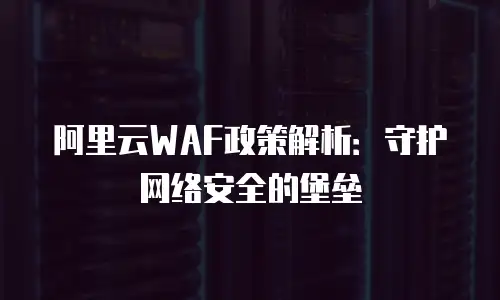 阿里云WAF政策解析：守护网络安全的堡垒