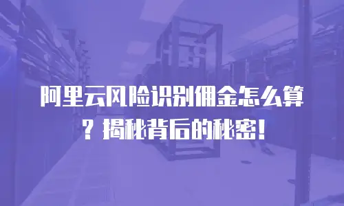 阿里云风险识别佣金怎么算？揭秘背后的秘密！