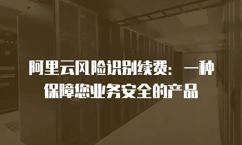 阿里云风险识别续费：一种保障您业务安全的产品