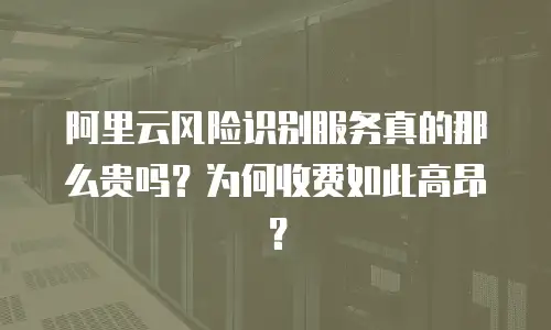 阿里云风险识别服务真的那么贵吗？为何收费如此高昂？