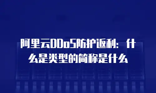 阿里云DDoS防护返利：什么是类型的简称是什么