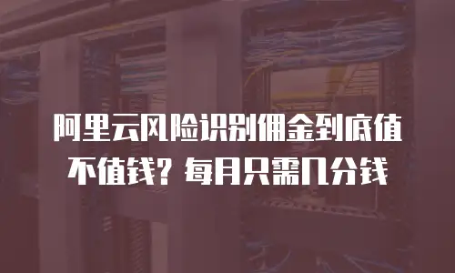 阿里云风险识别佣金到底值不值钱？每月只需几分钱