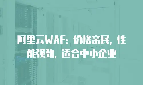 阿里云WAF: 价格亲民, 性能强劲, 适合中小企业