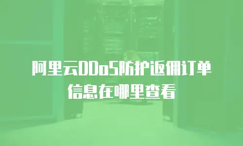 阿里云DDoS防护返佣订单信息在哪里查看