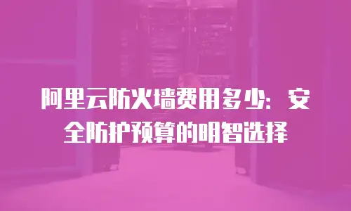 阿里云防火墙费用多少：安全防护预算的明智选择
