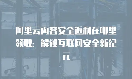 阿里云内容安全返利在哪里领取：解锁互联网安全新纪元