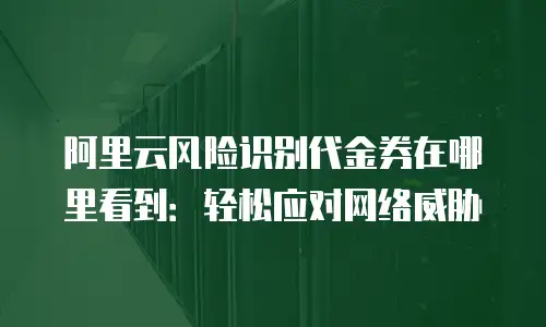 阿里云风险识别代金券在哪里看到：轻松应对网络威胁