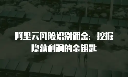 阿里云风险识别佣金：挖掘隐藏利润的金钥匙