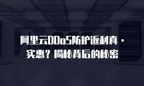 阿里云DDoS防护返利真·实惠？揭秘背后的秘密