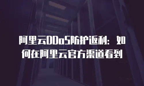 阿里云DDoS防护返利：如何在阿里云官方渠道看到