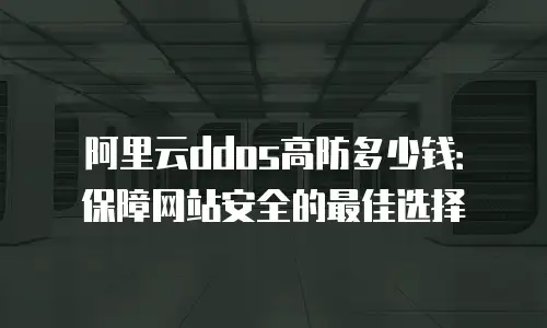 阿里云ddos高防多少钱：保障网站安全的最佳选择
