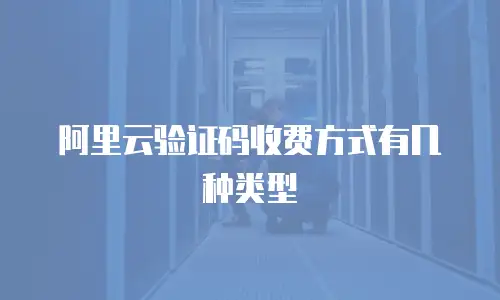 阿里云验证码收费方式有几种类型