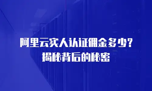 阿里云实人认证佣金多少？揭秘背后的秘密