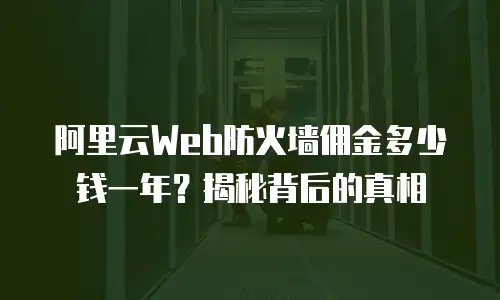 阿里云Web防火墙佣金多少钱一年？揭秘背后的真相