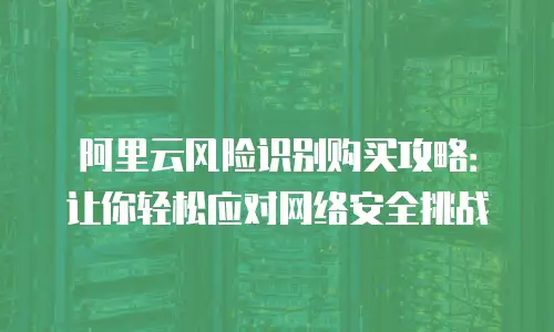 阿里云风险识别购买攻略：让你轻松应对网络安全挑战