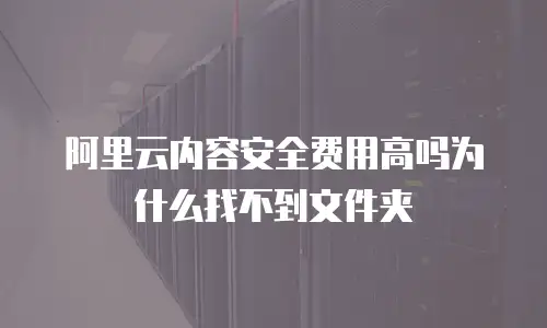 阿里云内容安全费用高吗为什么找不到文件夹