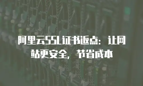 阿里云SSL证书返点：让网站更安全，节省成本