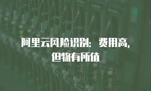 阿里云风险识别：费用高，但物有所值