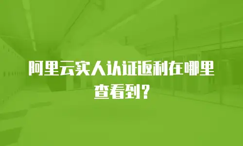 阿里云实人认证返利在哪里查看到？