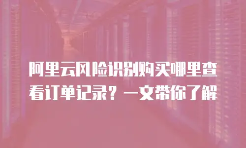 阿里云风险识别购买哪里查看订单记录？一文带你了解