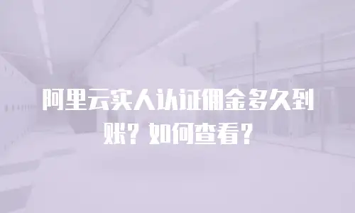 阿里云实人认证佣金多久到账？如何查看？