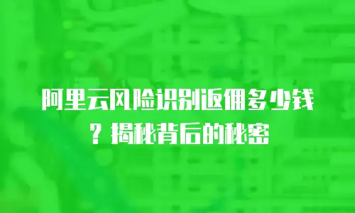 阿里云风险识别返佣多少钱？揭秘背后的秘密