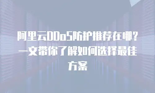 阿里云DDoS防护推荐在哪？一文带你了解如何选择最佳方案