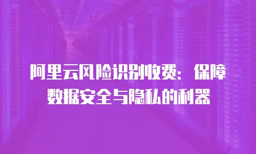 阿里云风险识别收费：保障数据安全与隐私的利器