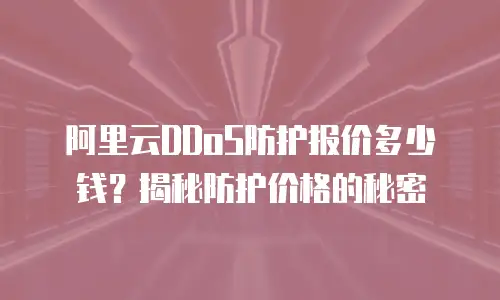 阿里云DDoS防护报价多少钱？揭秘防护价格的秘密