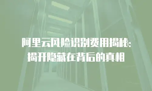 阿里云风险识别费用揭秘：揭开隐藏在背后的真相