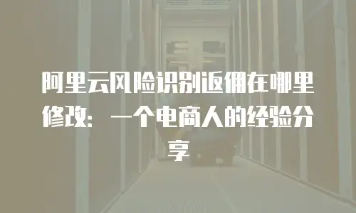 阿里云风险识别返佣在哪里修改：一个电商人的经验分享