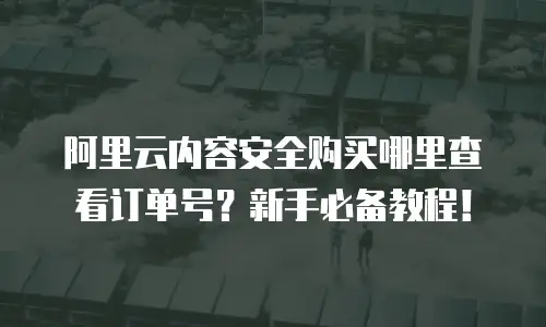 阿里云内容安全购买哪里查看订单号？新手必备教程！