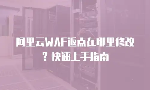 阿里云WAF返点在哪里修改？快速上手指南