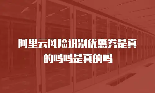 阿里云风险识别优惠券是真的吗吗是真的吗