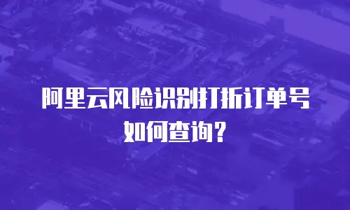 阿里云风险识别打折订单号如何查询？