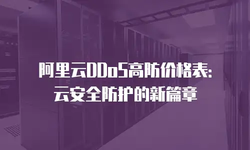 阿里云DDoS高防价格表：云安全防护的新篇章