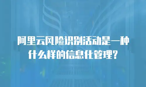 阿里云风险识别活动是一种什么样的信息化管理？
