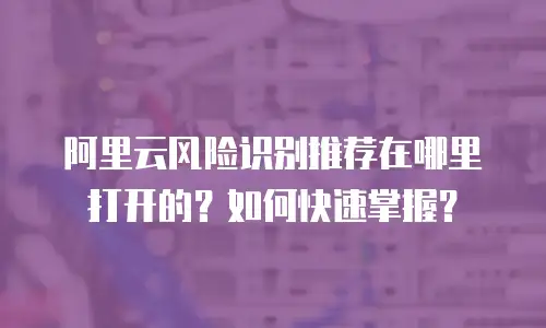 阿里云风险识别推荐在哪里打开的？如何快速掌握？