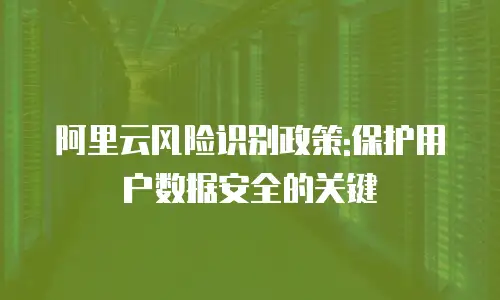 阿里云风险识别政策:保护用户数据安全的关键
