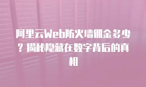 阿里云Web防火墙佣金多少？揭秘隐藏在数字背后的真相
