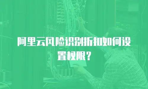 阿里云风险识别折扣如何设置权限？